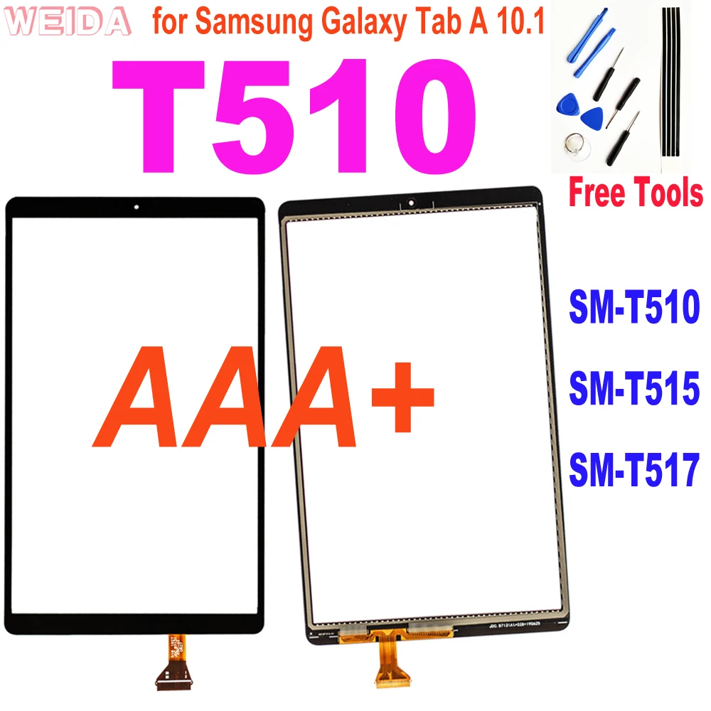 Pantalla táctil AAA + 10,1 pulgadas para Samsung Galaxy Tab A 10,1 2019 T510 T515 T517 SM-T510, repuesto de Panel de vidrio digitalizador