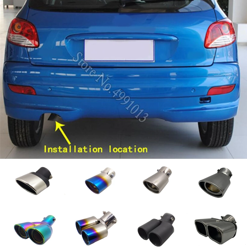 For Peugeot 207 2009-2013 Car Stickers Body Cover Muffler Exterior Back End Pipe Dedicate Exhaust Tip Tail Outlet Ornament 1pcs |