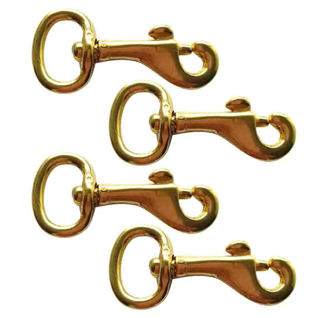 4 PCS 2/3" Swivel Eye Bolt Snap Brass Leather Craft Scuba Diving Accessories