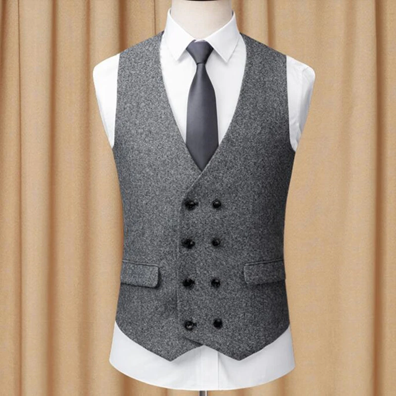 Rubber ziekte steenkool Mens Formal Double Breasted Vests Classic Suit Gilet Homme Slim Fit  Waistcoat Men Marriage Chalecos Para Hombre - Vests - AliExpress