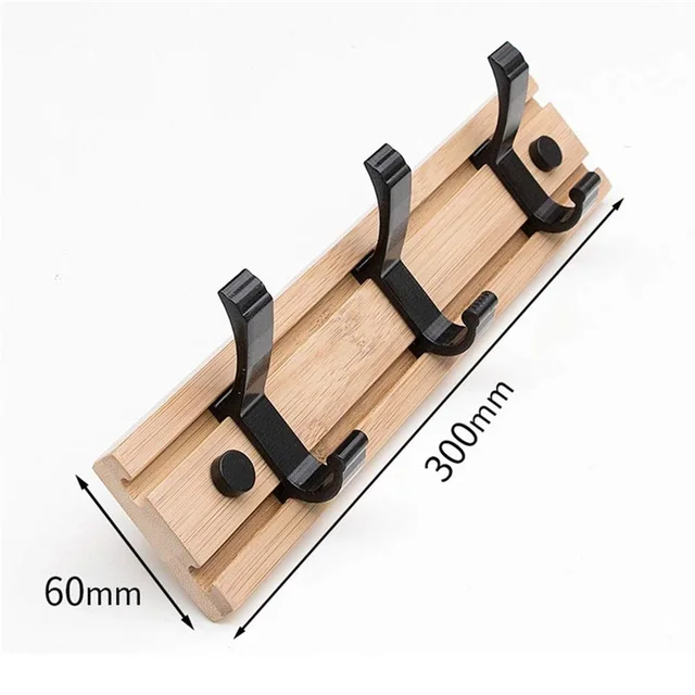 Nordic Fashion Style Bedroom Furniture Coat Rack Clothes Hanger Hooks Living Room Closet Bamboo Hat Racks Coat Hanger Wall Hook 3 Hooks
