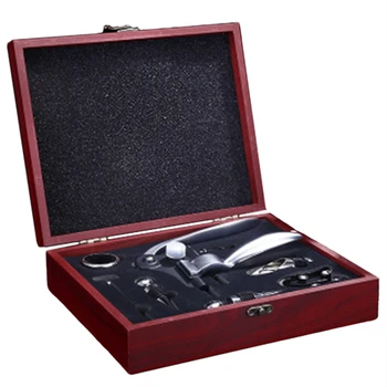 

Red Wine Bottle Opener Set Opener Stopper Pourer Set in Box Wooden Case Bottle Opener Suit Open Wine Kit