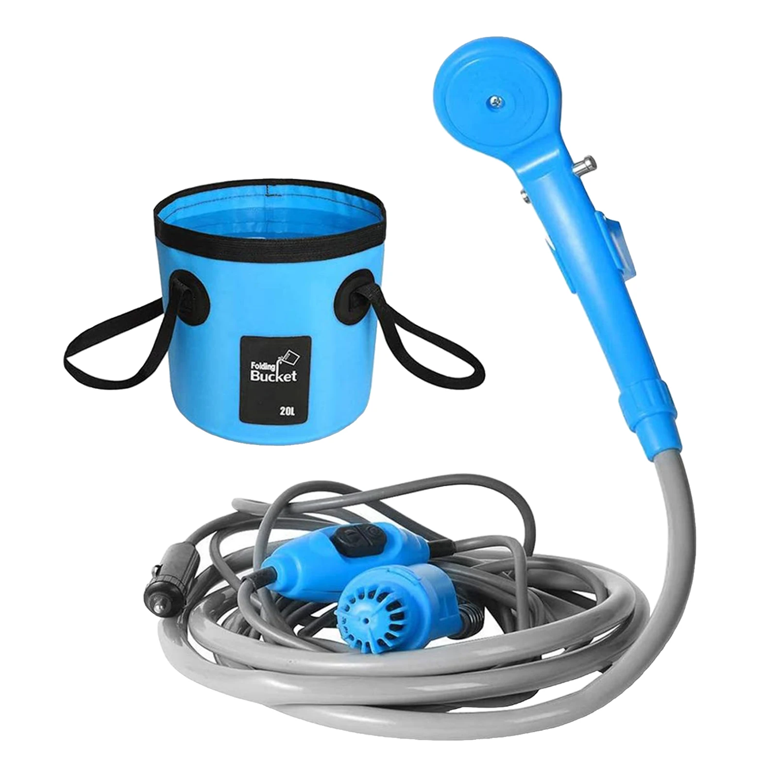 Portable Car Shower Kit Camping Bathroom Shower Car Washer And Bag