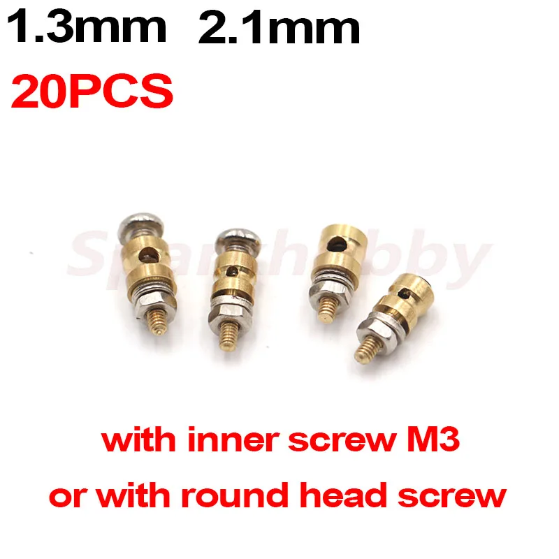 20PCS 1.3mm 2.1mm Copper Pushrod Stopper Linkage Connectors Servo