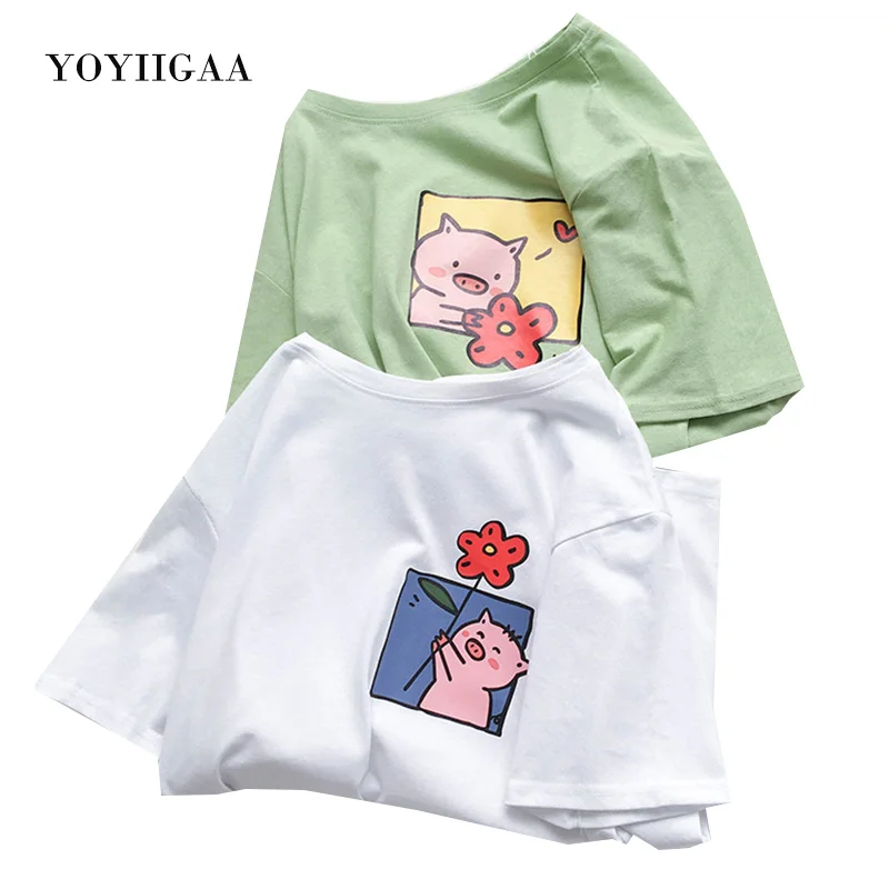 

Print Tshirt Women Tops 100% Cotton Summer T Shirt O-neck Short Sleeve Female T-shirt Casual Top Loose Woman T-shirt Tops Shirt