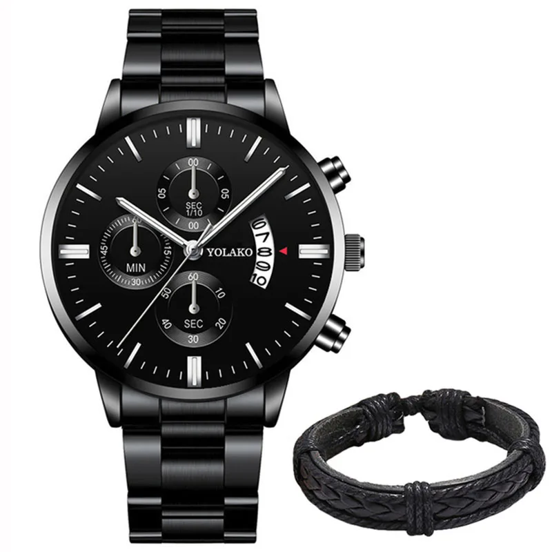 Mens Luxury Sports Watches Fashion Men Business Stainless Steel Quartz Wristwatch Man Calendar Casual Gold Bracelet часы мужские 