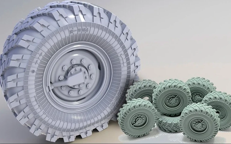 

Sagged Wheels for Russian KAMZ Truck type2-1 1/35 Assembly model Resin parts Toys albuginea