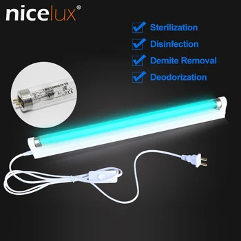 

6/8W T5 Germicidal Light Tube UVC 110/220V Sterilizer Kill Dust Mite Eliminator UV quartz Lamp EU/US For Bedroom /Kitchen/Study