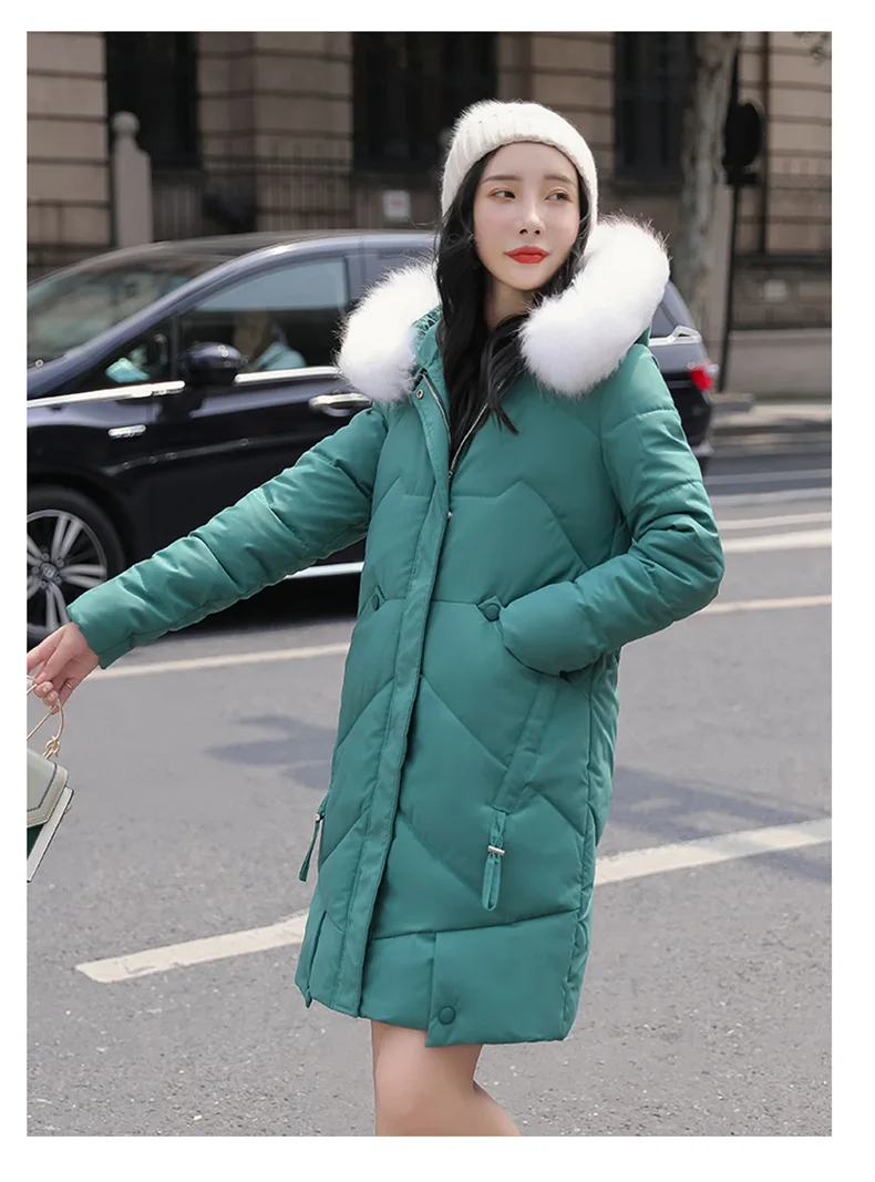 new style winter female hooded women coats fashion Korean style white pure color thick down jacket warm black cotton clothes