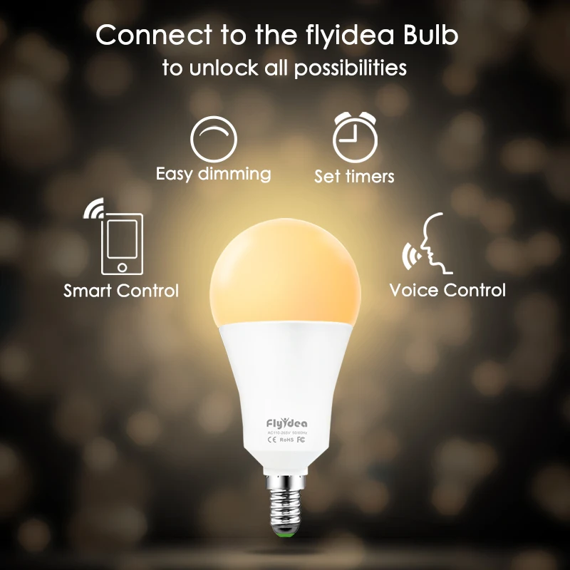  Wifi LED Light Bulb 15W Smart Bulb E14 AC100V 220V Smart House APP Voice Remote Control Table Lamp  - 4000204243872