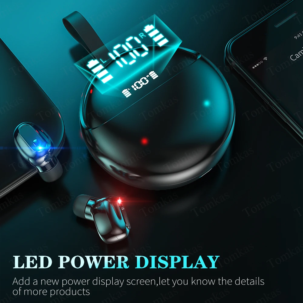 Мини TWS 5 0 Bluetooth наушники 8D Hifi Stero беспроводные спортивные водонепроницаемые
