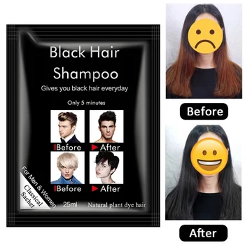 

Black Hair Shampoo Only 5 Minutes Grey Become Black Hair Color Hair Dye 1Pcs Or 1 box