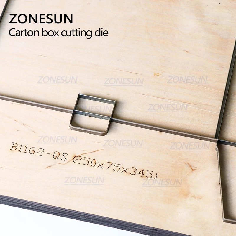 ZONESUN картонные упаковки под заказ, кожа для резки, сделай сам, инструмент для рукоделия, Подарочная бумажная коробка, коробка для обуви, деревянный шаблон, перфорация, сталь, правило
