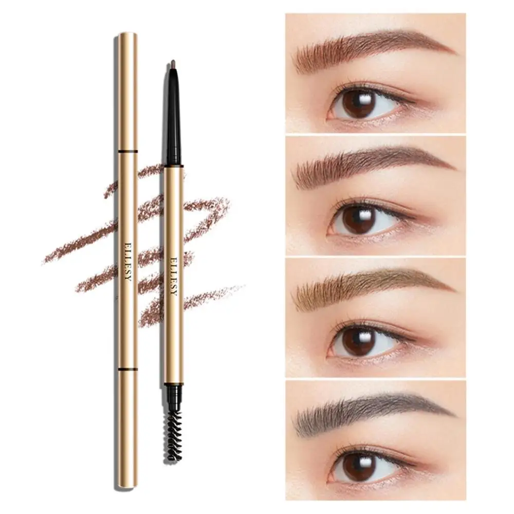 Fine Double-end Eyebrow Pencil Smudge-proof Waterproof Easy To Color Eyebrow Pencil