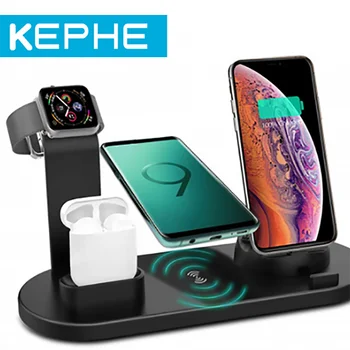 

KEPHE 4 in 1 Qi Wireless Charger For iPhone 11 X XS XR 8 10W USB Type C Fast Charging Dock Stand for Apple Watch 5 4 3 2 Airpods