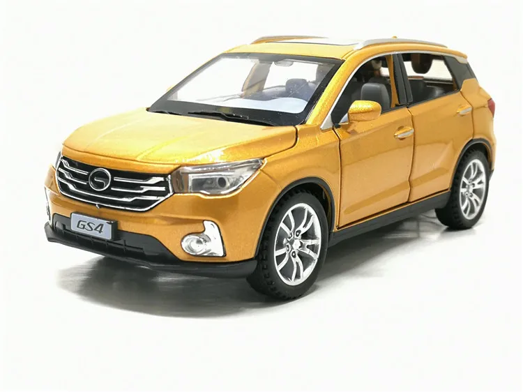 1:32 Высокая Имитация Trumpchi GS4 сплав Выкл-модель дорожного транспортного средства шесть открытой двери Вытяните назад звуковой светильник игрушка автомобиль для детей игрушка в подарок - Цвет: Золотой
