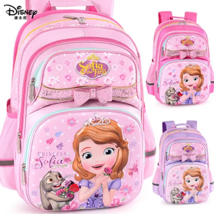 

Disney Children's Schoolbag Elementary School For G irls Sophia Princess Lightweight Waterproof Reflective strip Kids Backpack