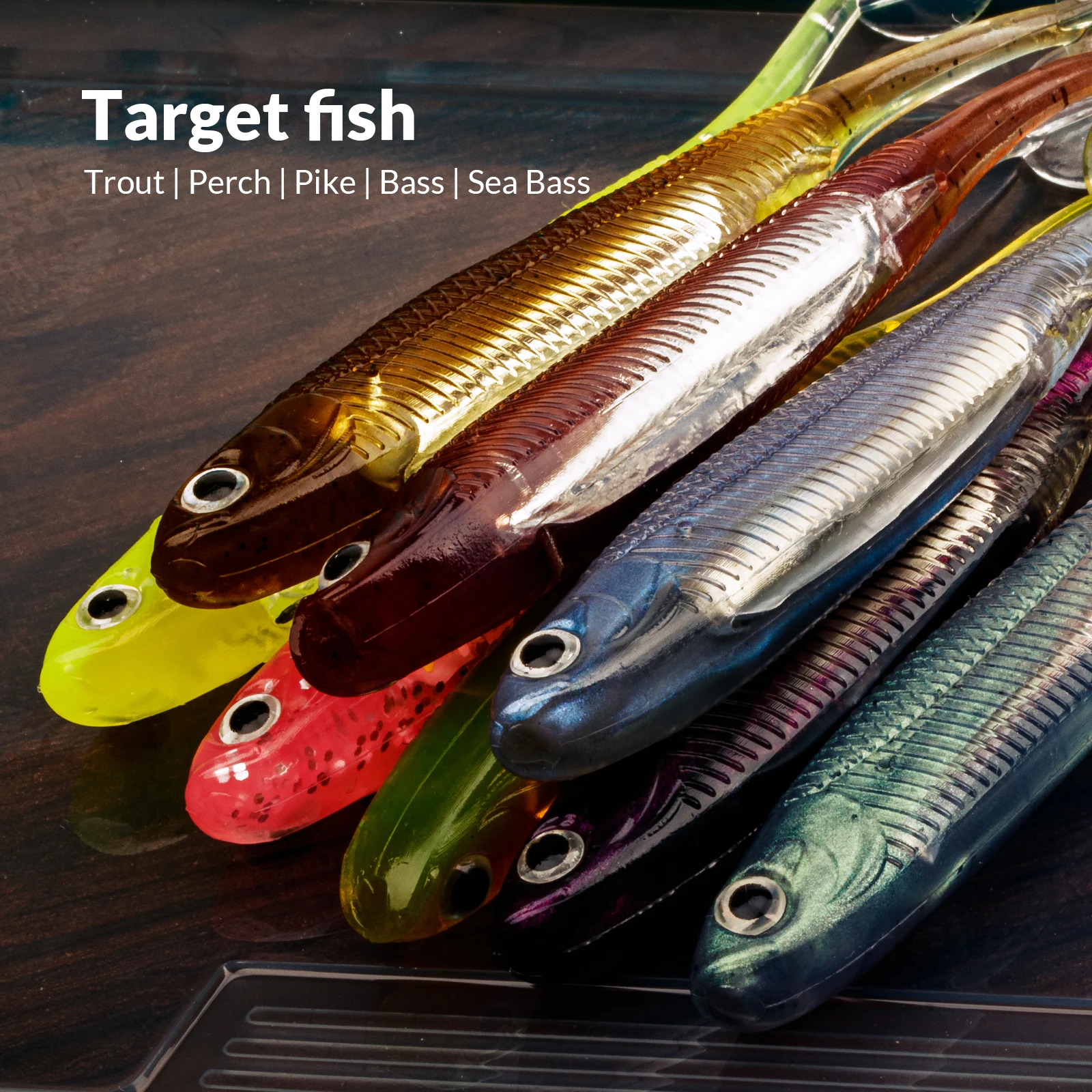 Lot De 5 Leurres Lumineux Manivelle - Brillent Dans Le Noir - Pêche Eau Douce Et Mer
