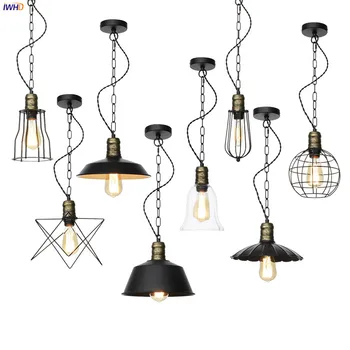 

IWHD Loft Style Retro LED Pendant Light Fixtures Dinning Room Bar Industrial Decor Vintage Lamp Edison Pendant lights Hanglamp