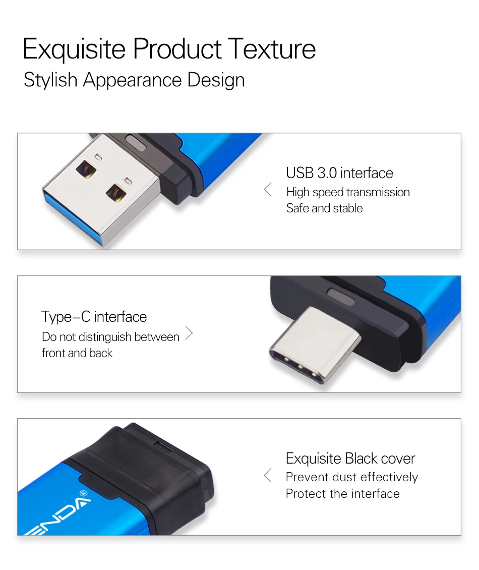 WANSENDA флеш-накопитель USB 3,0 type-C, 512 ГБ, 256 ГБ, 128 ГБ, 64 ГБ, 32 ГБ, 16 ГБ, флеш-накопитель для внешнего накопителя type-c/PC, usb-накопитель