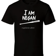 I AM Negan-черная футболка, Ходячие мертвецы, летучая мышь, AMC, все размеры, S-3XL, Мужская футболка, летние футболки, мужские брендовые футболки