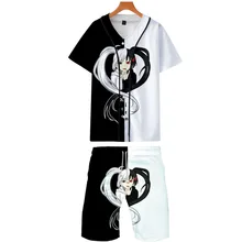 Danganronpa/комплект из двух предметов с 3D принтом; Летние бейсбольные футболки+ повседневные шорты; Мода года; модная уличная одежда