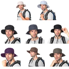 Шапка-ушанка Водонепроницаемость быстросохнущие Регулируемый козырек на открытом воздухе, в рыбацком стиле Кепки с защитой подбородка строка для рыбалки для скалолазания