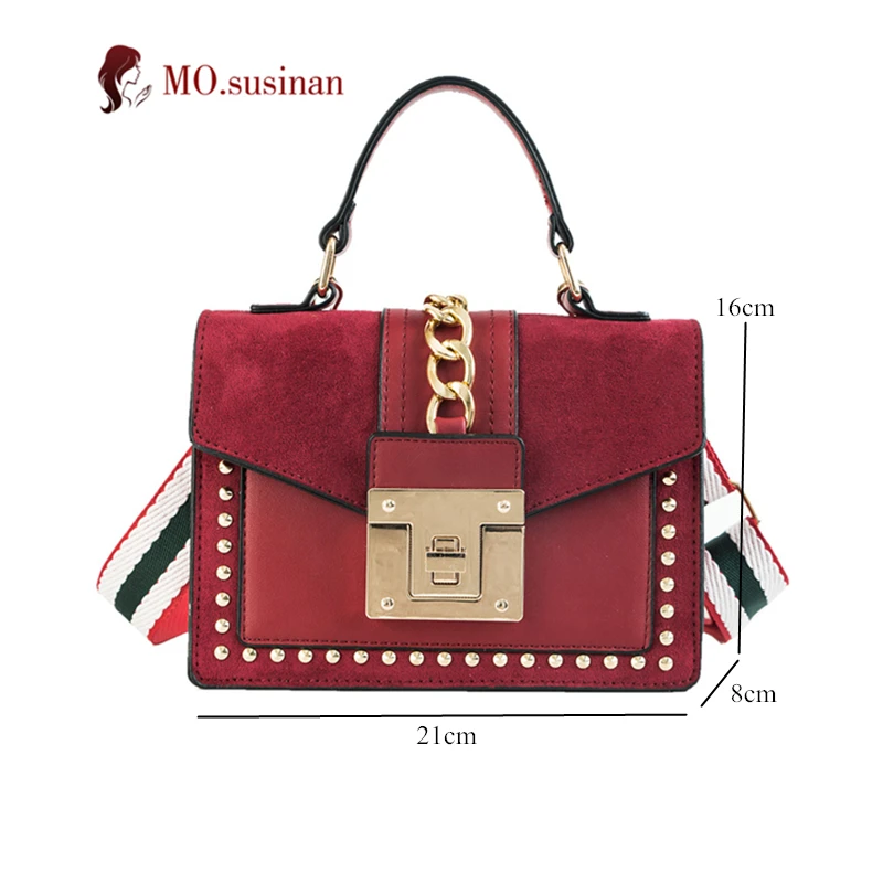 Женская сумка, кожаная сумка, сумки через плечо для женщин, высокое качество, сумка на плечо с заклепками, маленькая сумка-тоут, женская сумка-мессенджер красного цвета