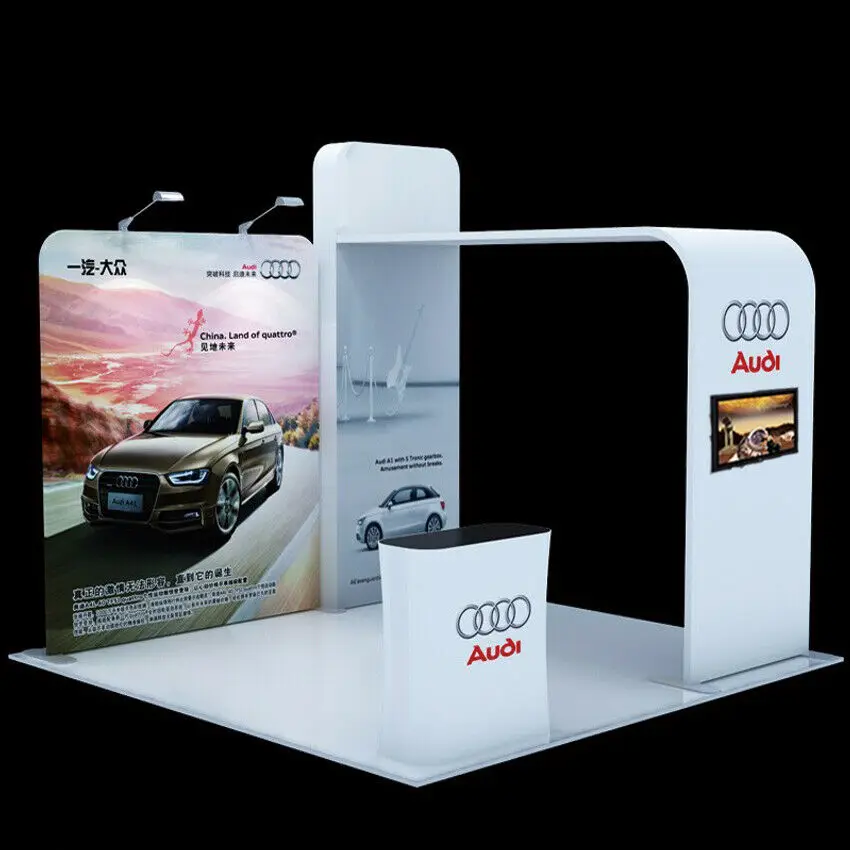 Stand dexposition personnalisé Portable de 10 pieds, avec Support de télévision, Support Pop-Up de comptoir #4