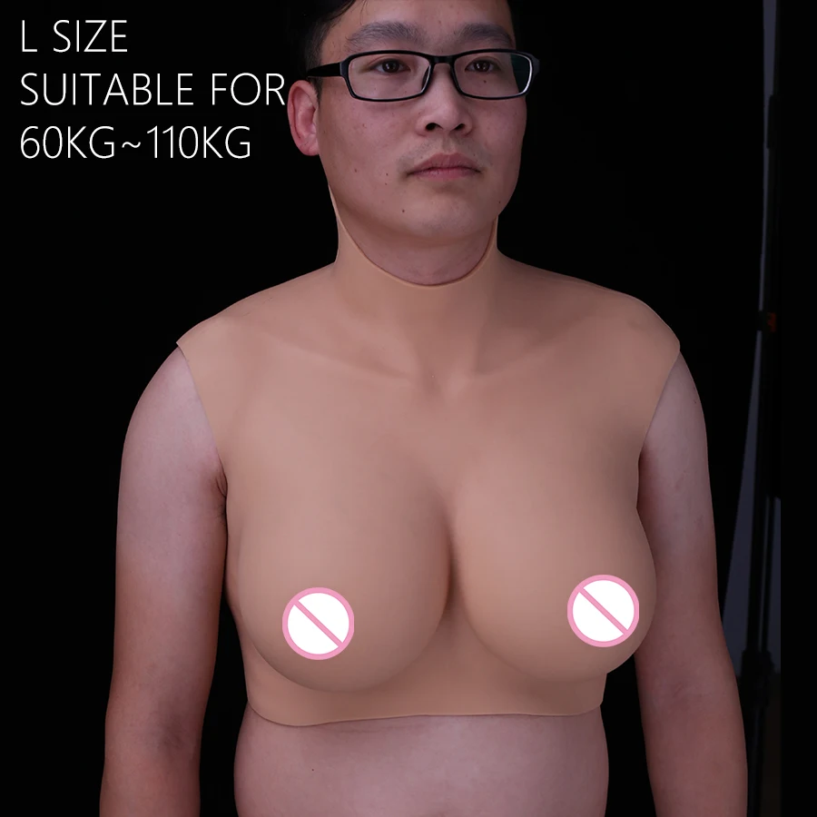 

Realistic Distinct Ribs & Clavicle Silicone Breast Forms Fake Boobs with Straps For Crossdresser Transgender Drag Queen Shemale