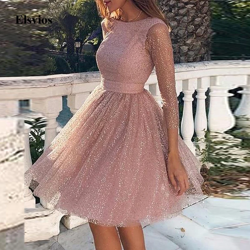 Elegant Women O-Neck Party Dress Sexy Backless Lace A-Line Princess Dress Spring Ladies Transparent Sleeve Mesh Mini Dresses 3XL Elegant Women O-Neck Party Dress Sexy Backless Lace A-Line Princess Dress Spring Ladies Transparent Sleeve Mesh Mini Dresses 3XL