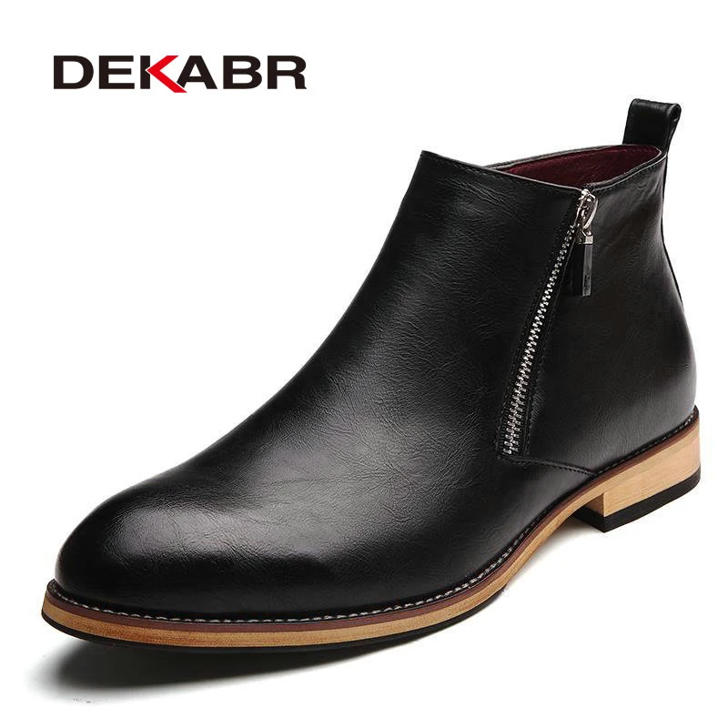 DEKABR 2021 Men Boots Comfortable Black Winter Warm Waterproof Fashion Ankle Boots Casual Men pu Leather Snow Boots Winter Shoes - Image 5