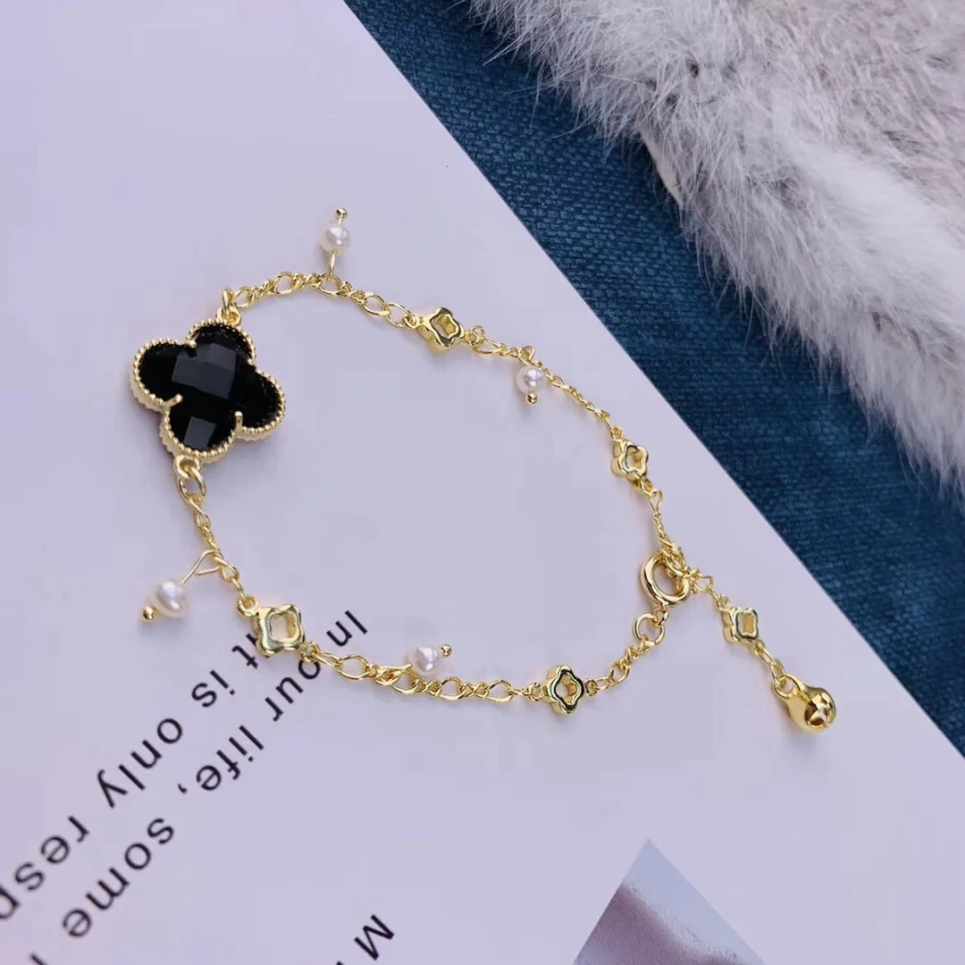 

Butterfly Home Syss99b99hh 14k Gold Clover Bracelet 3-4 near round Glare Virgine Pearl Adjustable