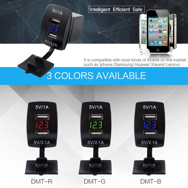 Мини USB Автомобильное зарядное устройство кабель 12 В USB Автомобильное зарядное устройство адаптер питания розетка 4.2A 12 в двойной usb порт автомобильное зарядное устройство разъем вольтметр