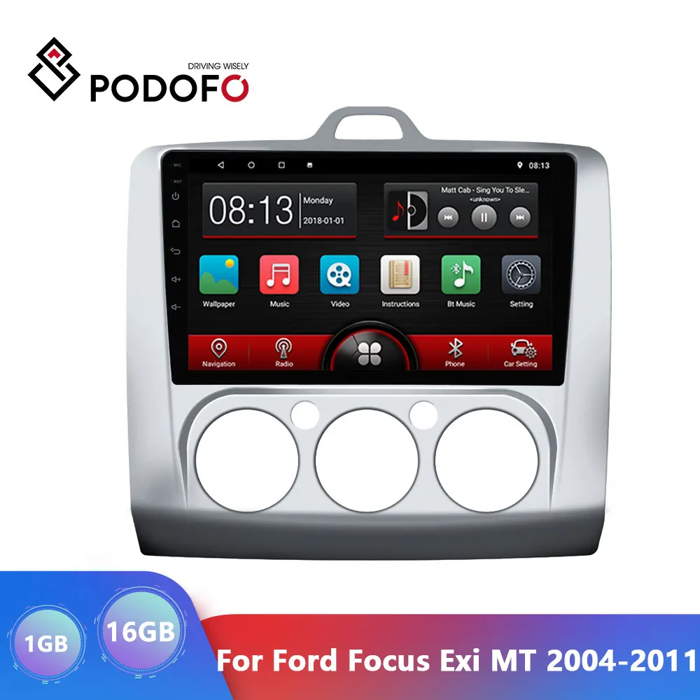 Автомагнитола Podofo 9 дюймов Android Для форд фокусов Exi MT 2004 2011 2din android GPS