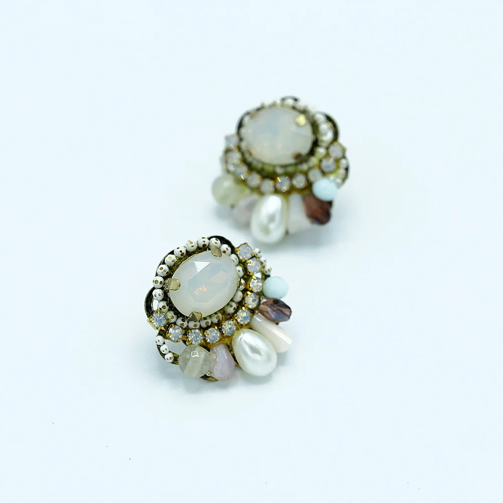 OSHUER новые красивые серьги-гвоздики с кристаллами ручной работы, стразы, красочный хрустальный пирсинг, женские серьги для рождественской вечеринки