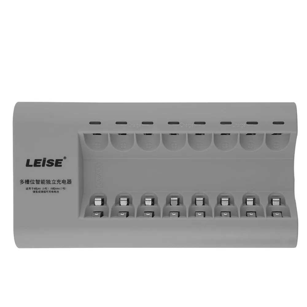 LEISE-828 Интеллектуальное Быстрое независимое зарядное устройство набор многослотовое независимое зарядное устройство 8 слотов+ 8 батарей AA 1 кабель питания