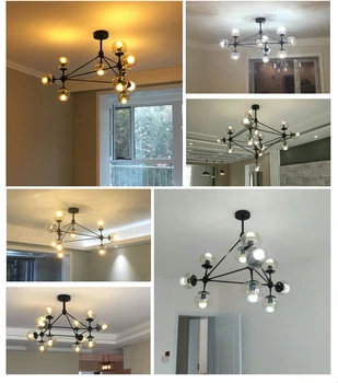 

Italian chandelier lighting living room bedroom kitchen kitchen island glossy glass foam chandelier black rose gold