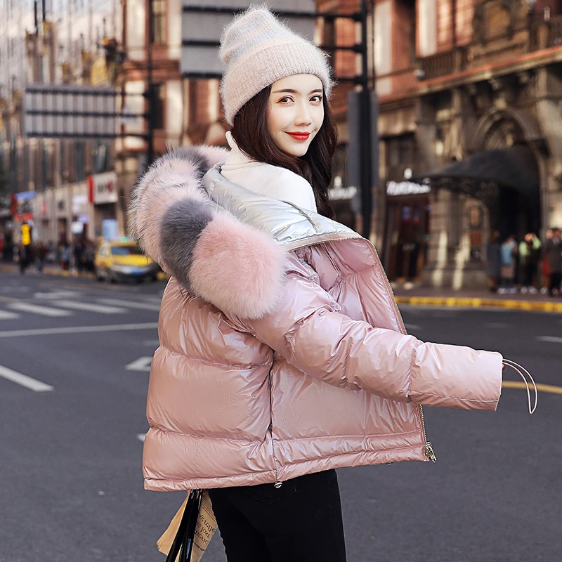 New  Women's down jacket Winter Jacket Women White Duck Down Jacket Big Aritificial Fur Outwear Waterpro