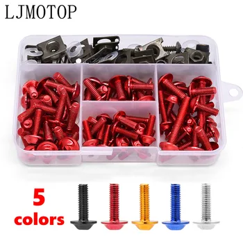 

175pcs Universal Motorcycle Fairing Bolts Screws Nuts Kit Fastener Clips For Yamaha YBR 125 YZF R15 XT660 TMAX 500 530 XP500