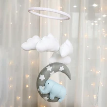 Meian inacabado bebé habitación hecha a mano Luna y elefante unicornio navidad niños habitación decoraciones de pared accesorios de fotografía decoraciones(China)