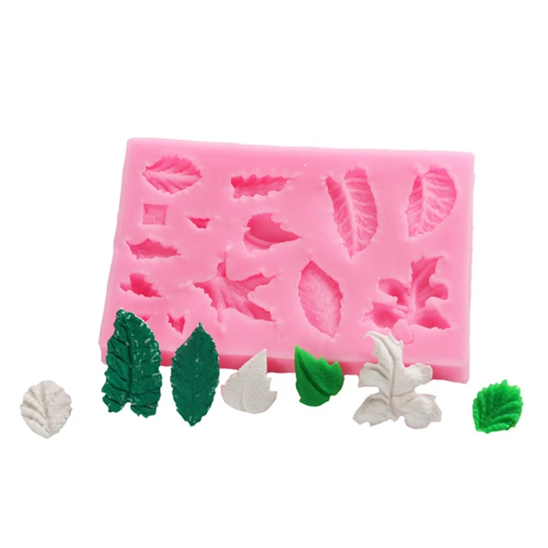 Sugarcraft силиконовая форма в виде листьев конфеты Полимерная глина помадка плесень торт Decorationg инструмент цветок изготовление жевательной пасты розы формы в виде листьев