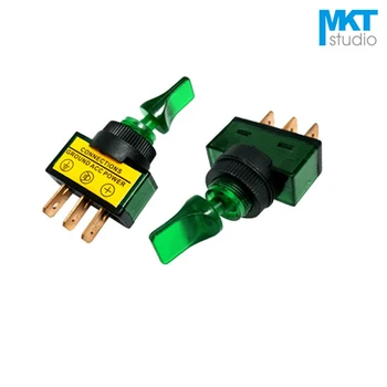 

10Pcs Sample Plastic ON-OFF-ON 6.5mm Pitch 3 Pins 3 Positions SPDT 1P2T Miniature Flat Toggle Switch With LED, Red/Green/Blue