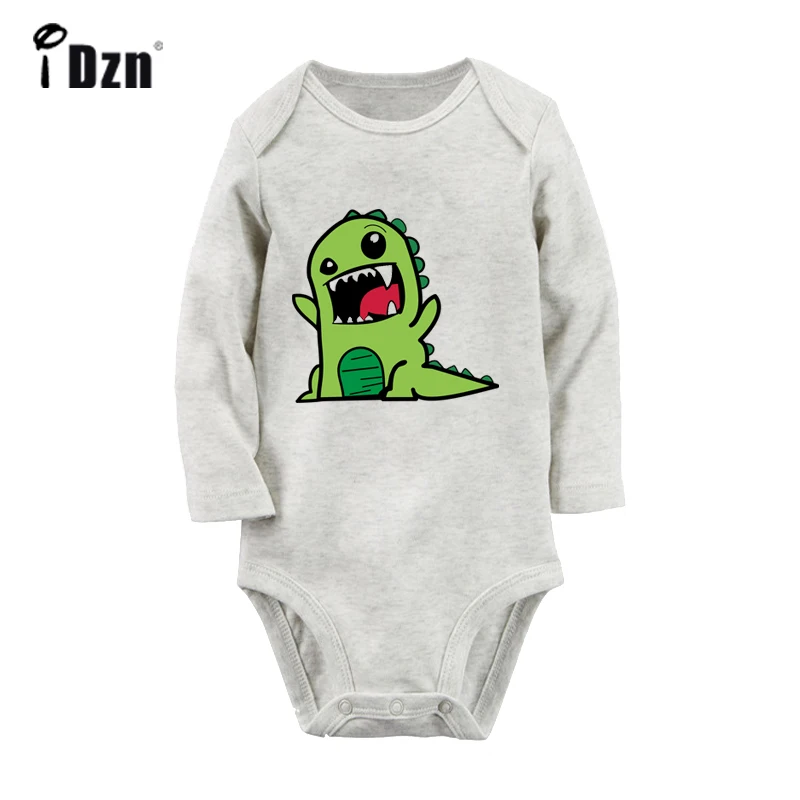 Милый T-Rex мультфильм Динозавр Китайский Мужской ремень с бляшкой драконом дизайн новорожденных боди малышей с длинным рукавом Onsies