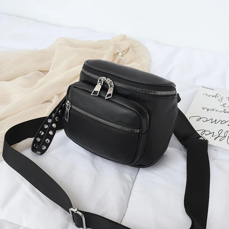 Женская поясная сумка из искусственной кожи на ремне, высокая емкость, поясная сумка Bananka, модная женская сумка для живота, поясная сумка - Цвет: Черный