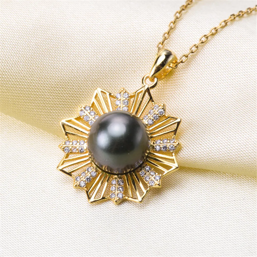 

Unique Design 925 Silver Pendant Component Findings Set Women's Parts for Oyster Edison Pearl Coral Jade Beads Stones