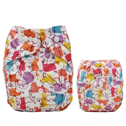 D08 diaper cover VEJYO 1 шт. один размер детские тканевые карманные подгузники пеленки моющиеся PUL водяные многоразовые подгузники размер регулируемый 3 кг до 15 кг - Цвет: D08 diaper cover