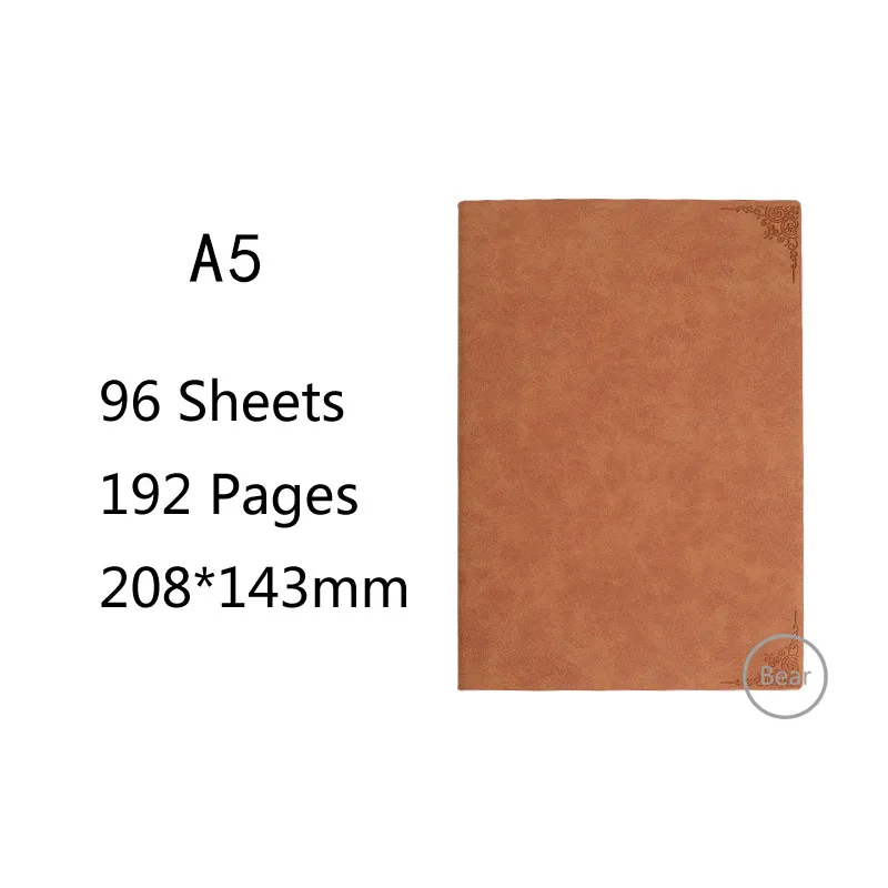 Brown Кожаный блокнот с логотипом на заказ A5 YangBa блокнот мягкий и простой - Цвет: Brown
