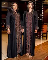 Afrikanische mutter Arabischen Nahen Osten robe mit hut, vorder-und rückseite heißer bohren, reißverschluss robe, luxus mode kleid