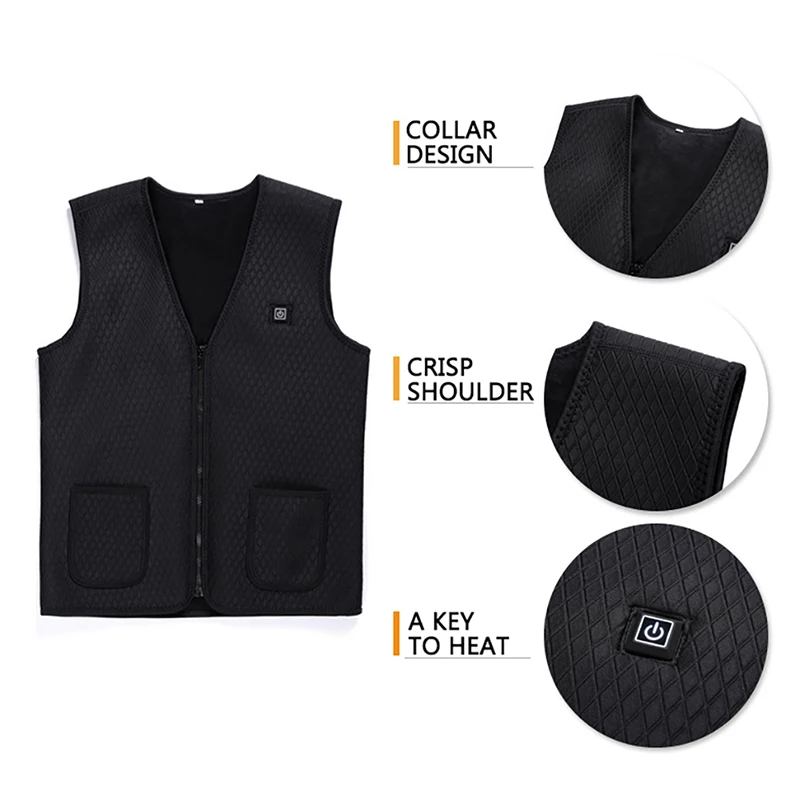 Winter Vest Outdoor Heating Casual Sleeveless Vest Smart Men And Women Usb Electric Warm Vest Christmas gift for man